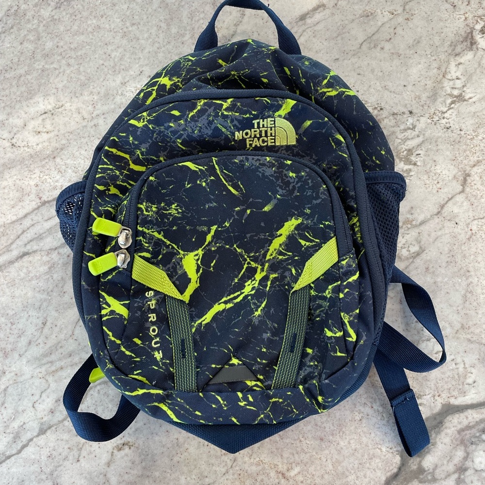 The North Face Kids Backpack - Navy and Neon Yellow